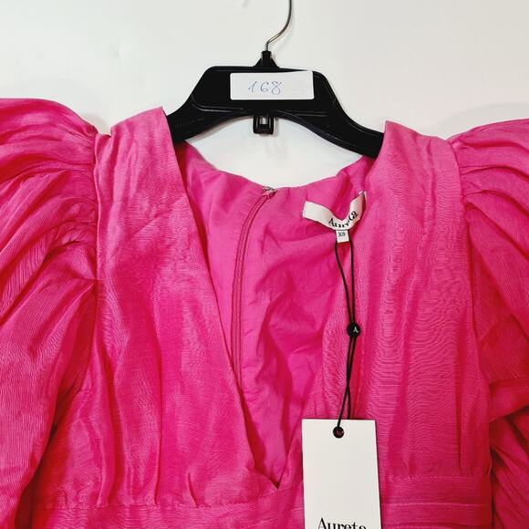 Aureta. Serendipity Mini Dress in Hot Pink XS - Picture 9 of 14